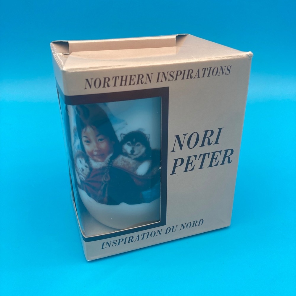 Nori Peter Inuit Art Mug Threesome Husky Puppies Coffee Cup Vintage 1987 Boxed